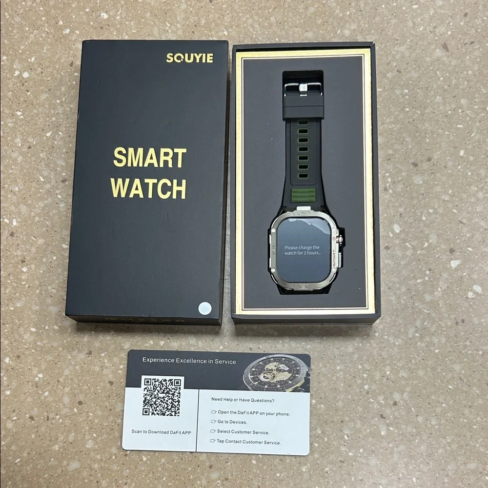 Souyie Black and Green Smartwatch